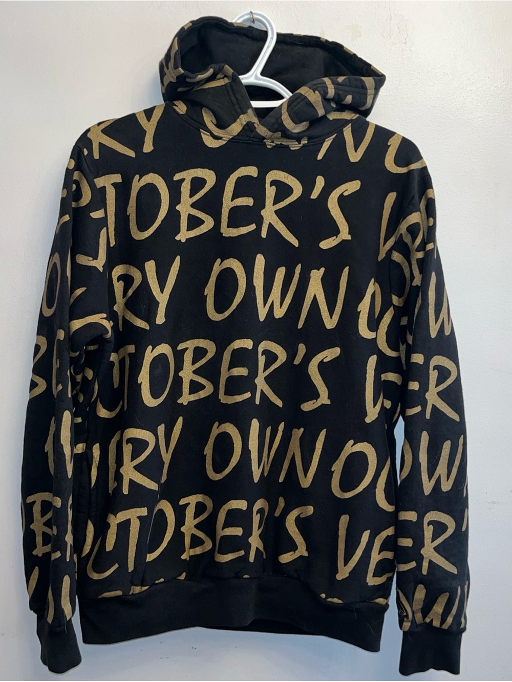 OVO Black Hoodie with Gold Script and Owl Patch